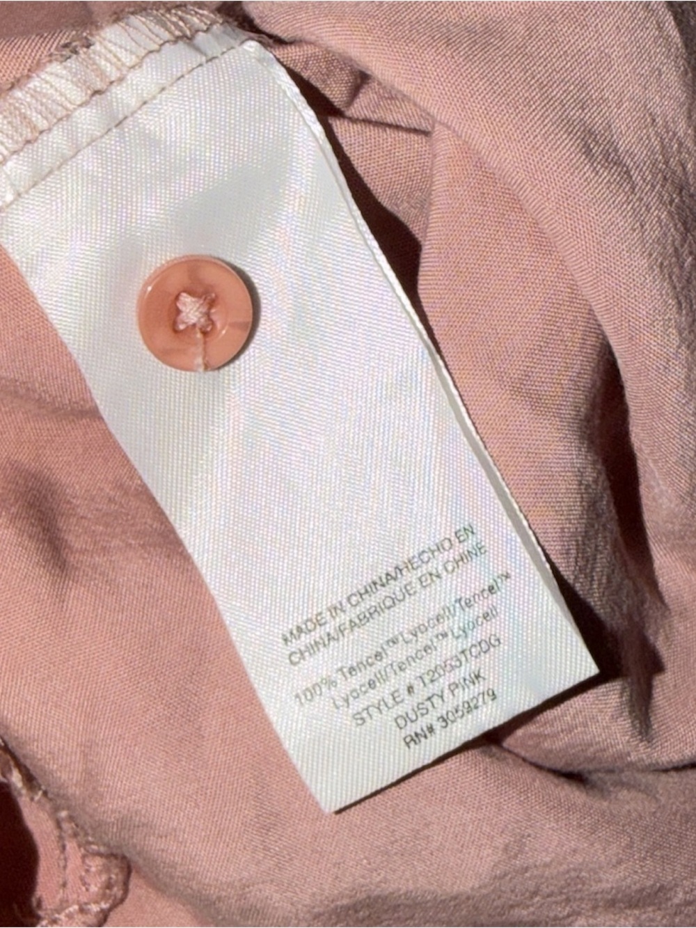 THREAD & SUPPLY Dusty Rose Button-Front Peplum Blouse 100% Loycell - Picture 4 of 8